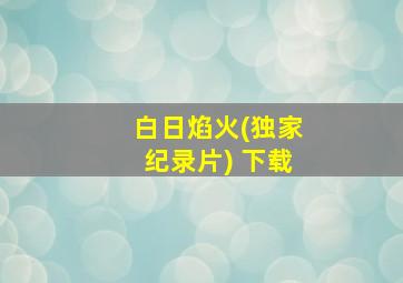 白日焰火(独家纪录片) 下载